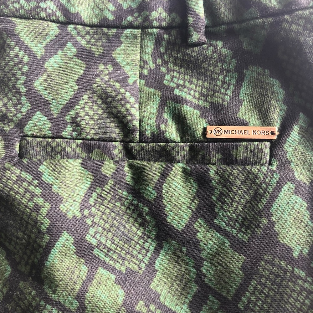 Michael Kors Green Black Python Print Pants - image 3